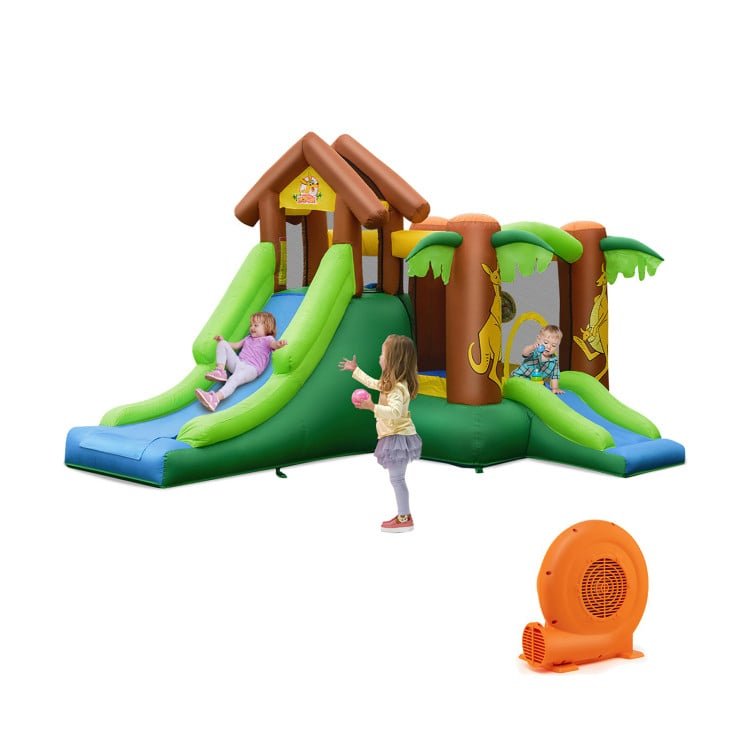 Château Gonflable Jungle pour Enfants avec Souffleur 680W