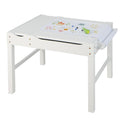 Mesa de juego multiactividad de madera para niños con rollo de papel y almacenamiento - Blanco