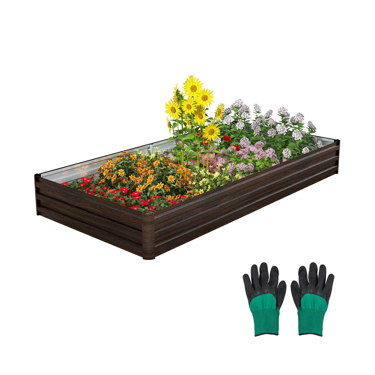 Jardinera grande de metal para exteriores para verduras, frutas, hierbas, flores, café