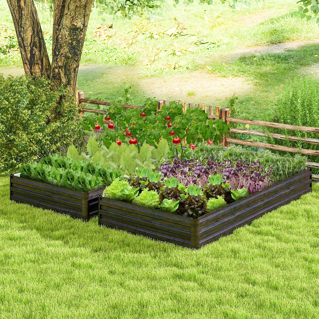 Jardinera grande de metal para exteriores para verduras, frutas, hierbas, flores, café