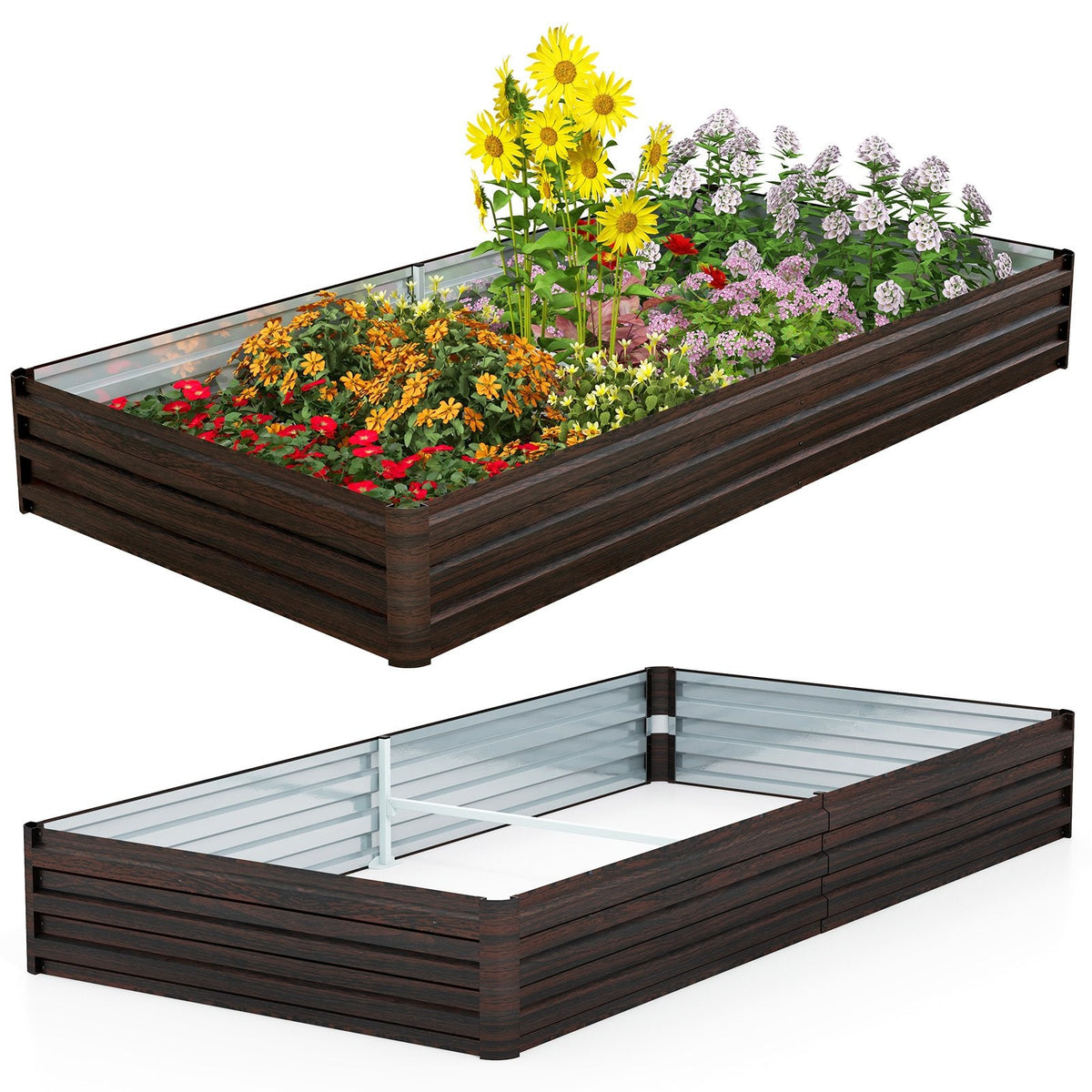 Jardinera grande de metal para exteriores para verduras, frutas, hierbas, flores, café
