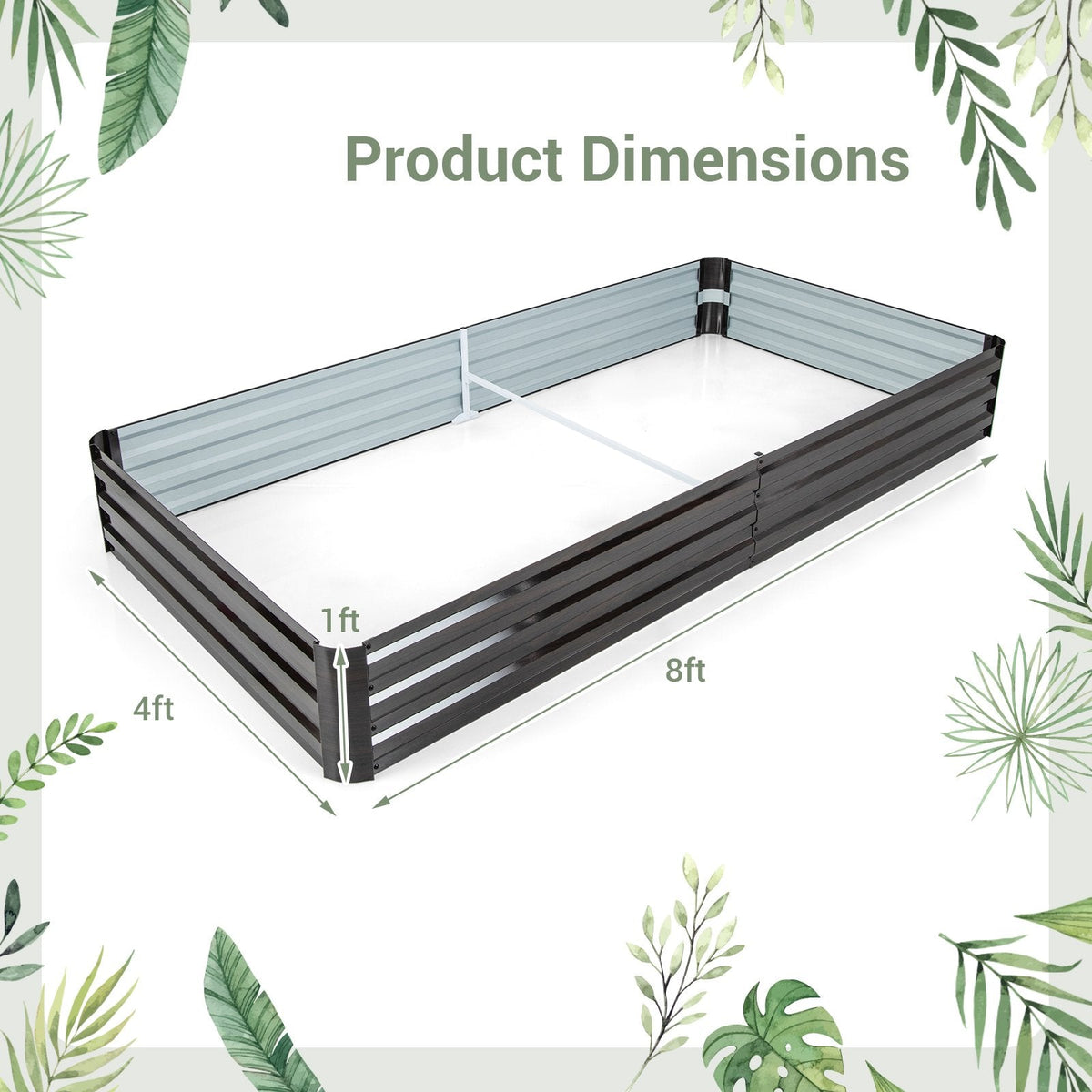 Jardinera grande de metal para exteriores para verduras, frutas, hierbas, flores, café