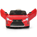 Voiture électrique pour enfant 12V sous licence Lexus LC500 avec portes à vérins à gaz et suspension arrière à ressorts, Rouge
