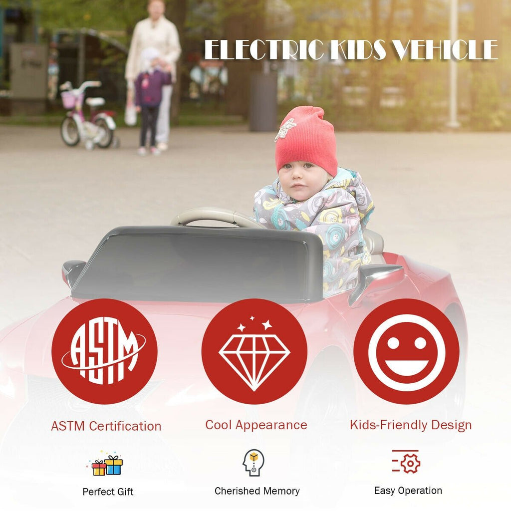 Voiture électrique pour enfant 12V sous licence Lexus LC500 avec portes à vérins à gaz et suspension arrière à ressorts, Rouge