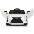 Coche eléctrico para niños Lexus LC500 con licencia de 12V, arranque suave y control remoto parental 2.4G, blanco