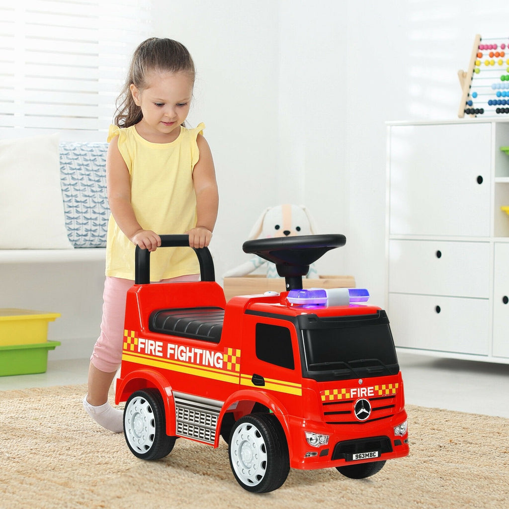 Vehículo de carreras infantil de bomberos Mercedes-Benz con licencia - rojo
