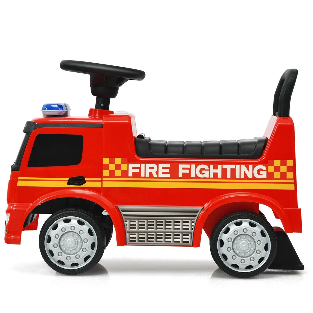 Vehículo de carreras infantil de bomberos Mercedes-Benz con licencia - rojo