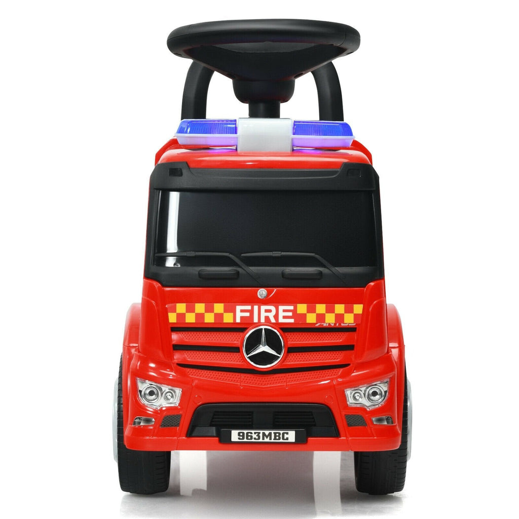 Vehículo de carreras infantil de bomberos Mercedes-Benz con licencia - rojo