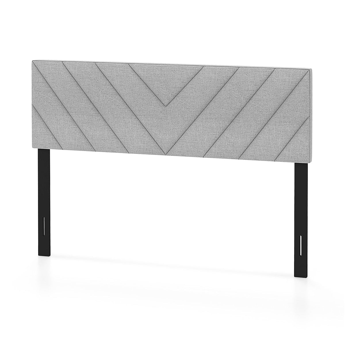 Tête de lit capitonnée en lin pour cadres de lit double et grand lit - Gris
