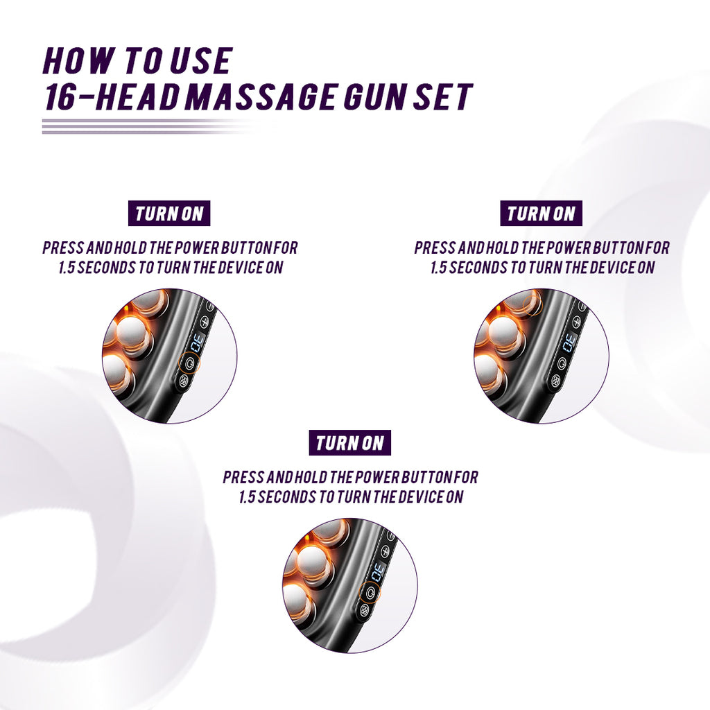 16-Head Massage Gun  Deep Muscle Relief, Recovery & Full-Body Relaxation