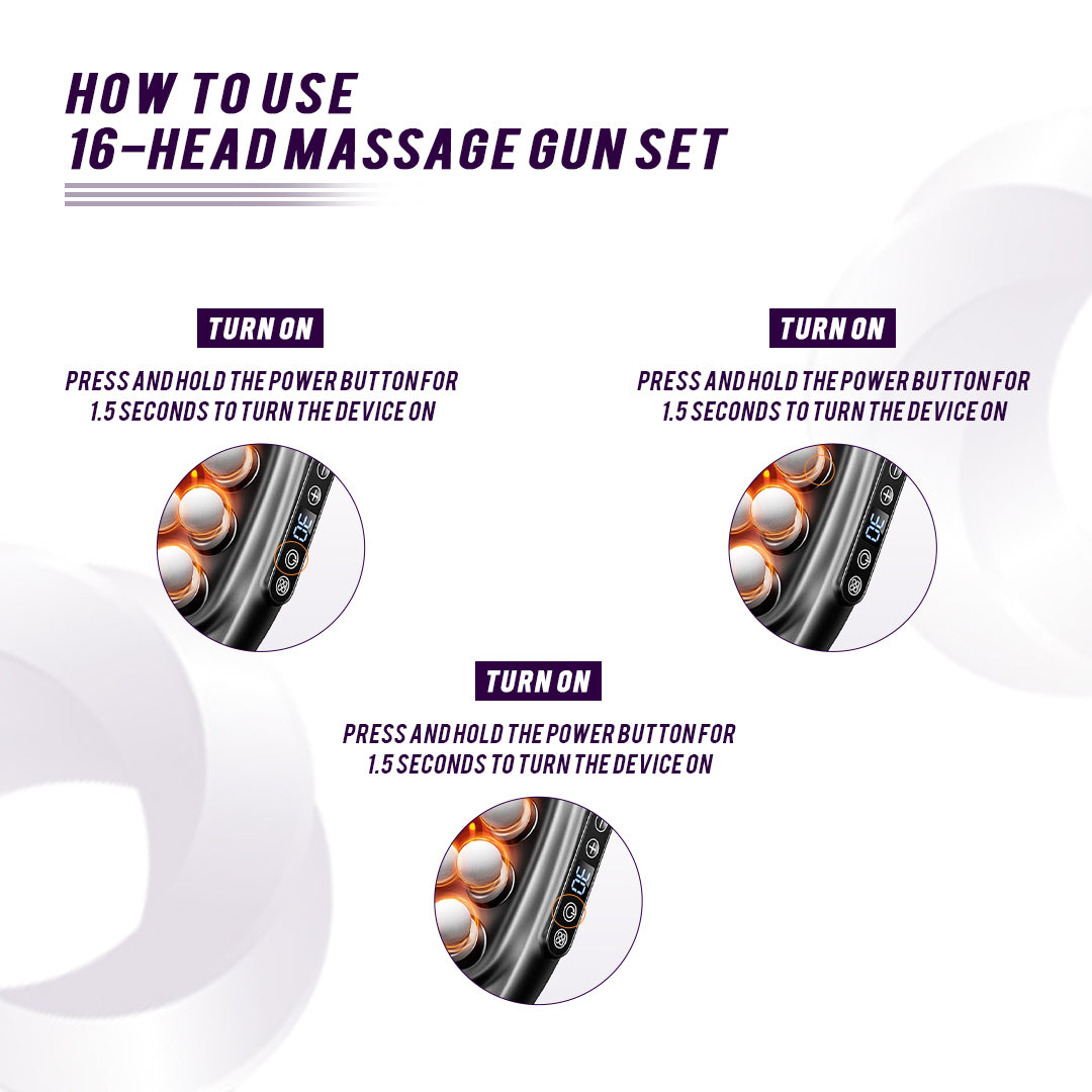 16-Head Massage Gun  Deep Muscle Relief, Recovery & Full-Body Relaxation
