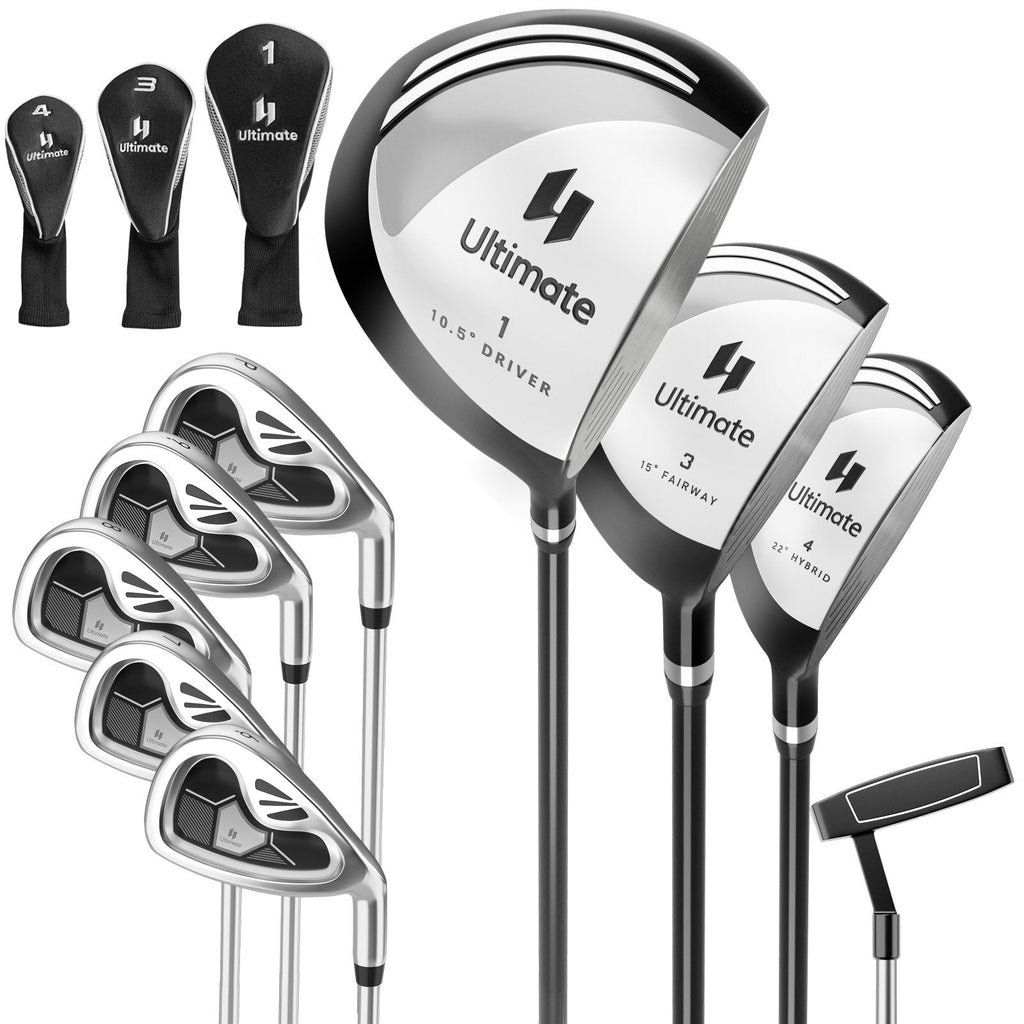 Ensemble complet de 9 clubs de golf pour hommes - Gris