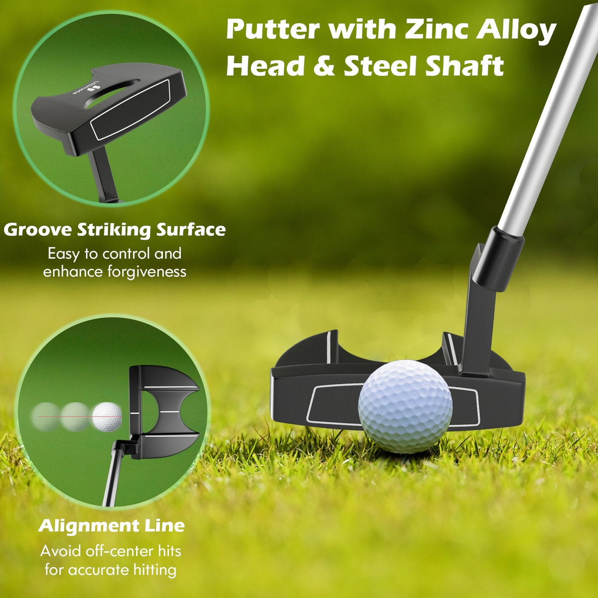 Ensemble complet de 9 clubs de golf pour hommes - Gris