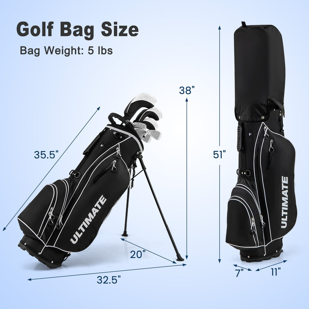 Ensemble complet de 10 clubs de golf Profile pour homme – Noir