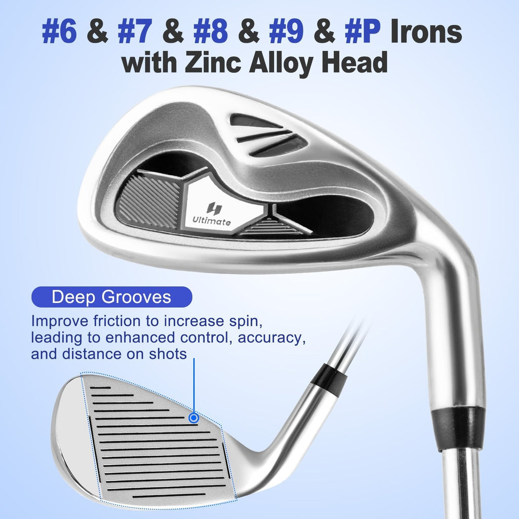 Ensemble complet de 10 clubs de golf Profile pour homme – Noir