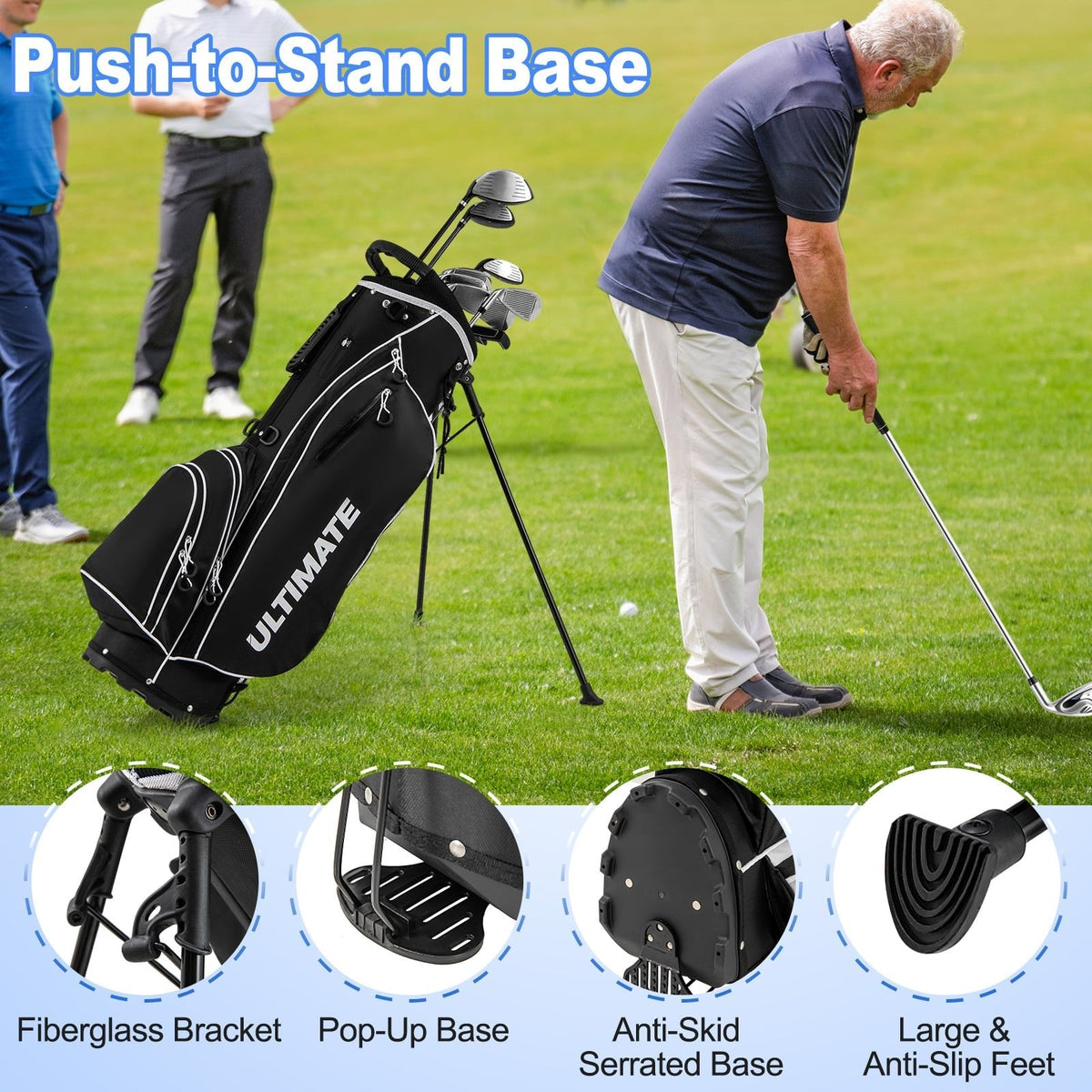 Ensemble complet de 10 clubs de golf Profile pour homme – Noir