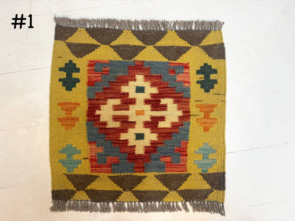 Mini afghanische Kelimteppiche | 60 x 60 cm