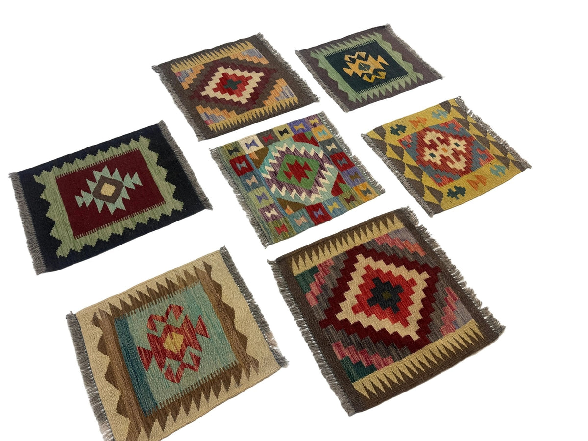 Mini afghanische Kelimteppiche | 60 x 60 cm