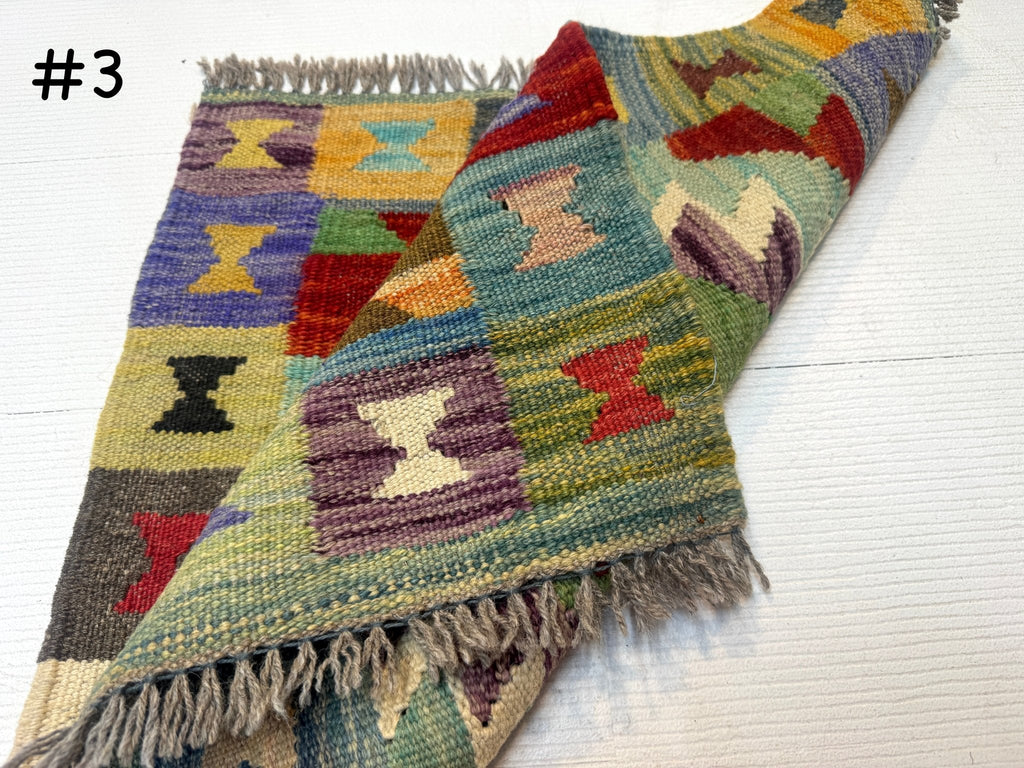 Mini afghanische Kelimteppiche | 60 x 60 cm