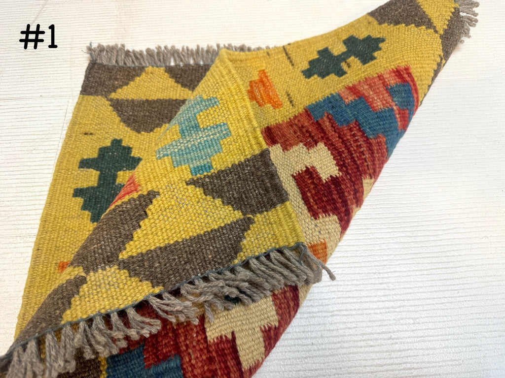 Mini afghanische Kelimteppiche | 60 x 60 cm