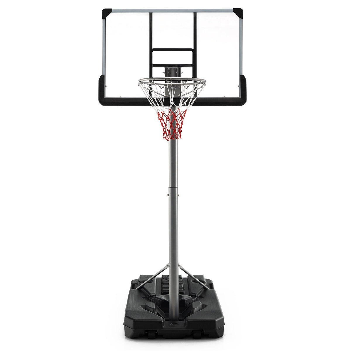 Panier de basket avec hauteur réglable de 1,65 à 2 m et panneau de 127 cm - Noir
