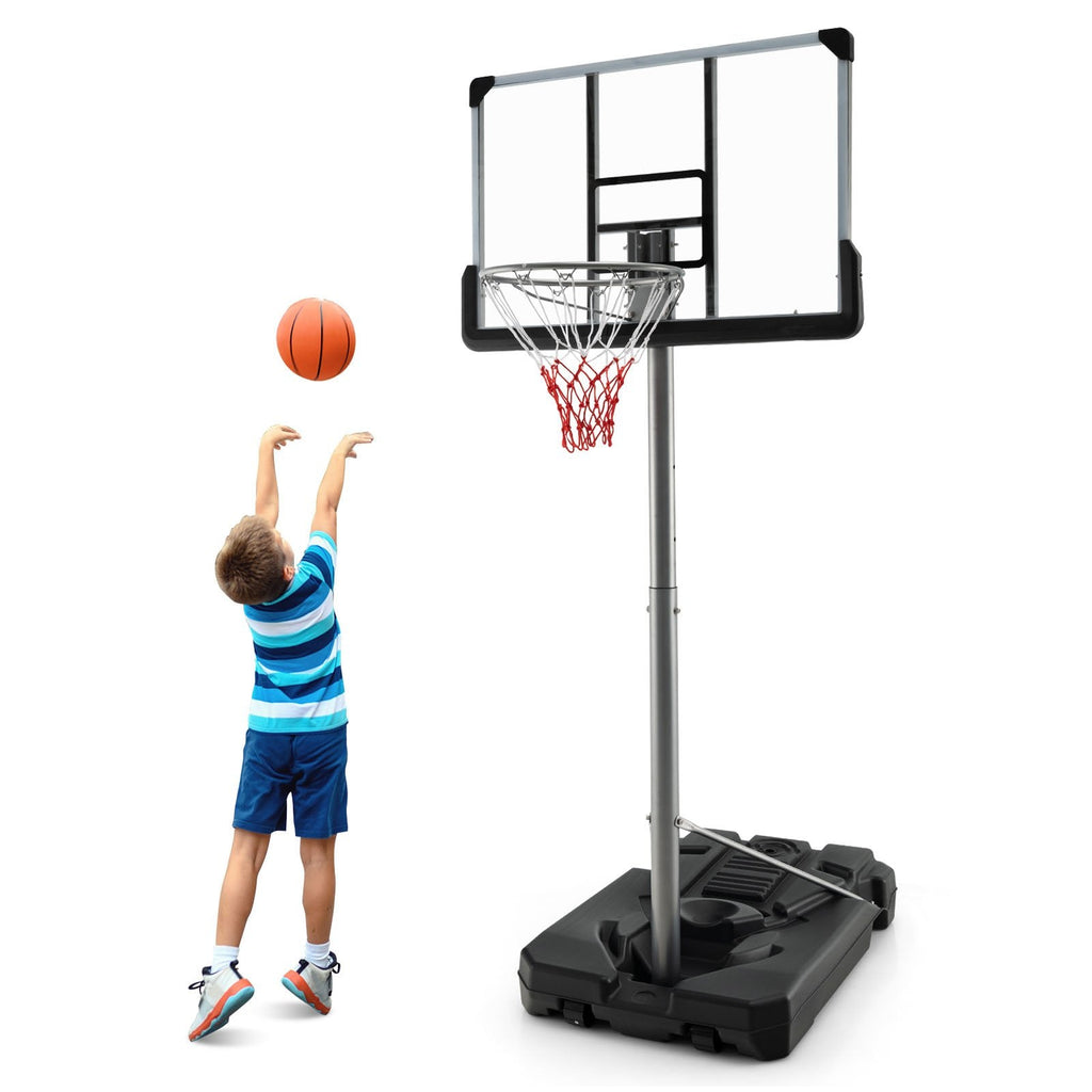 Panier de basket avec hauteur réglable de 1,65 à 2 m et panneau de 127 cm - Noir