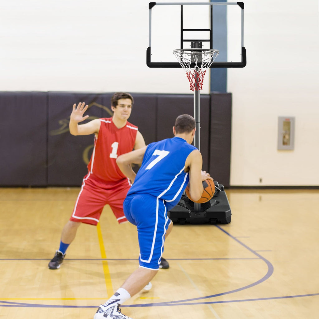 Panier de basket avec hauteur réglable de 1,65 à 2 m et panneau de 127 cm - Noir