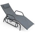 Outdoor-Schaukel-Liegestuhl mit Armlehnen und verstellbarem Kissen, Grau