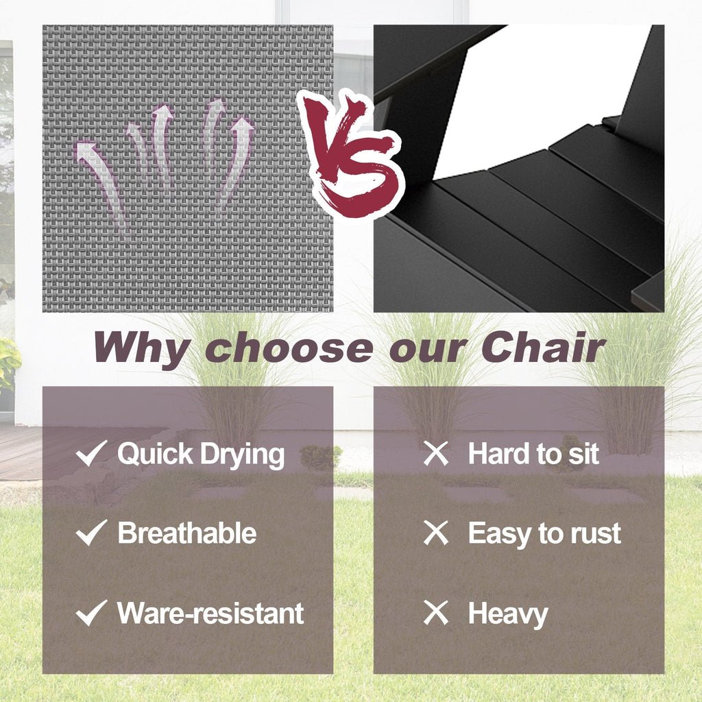 Lot de 4 chaises pliantes d'extérieur avec accoudoirs et dossier - Grises