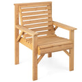 Outdoor-Stuhl aus massivem Tannenholz mit geneigter Rückenlehne – Braun