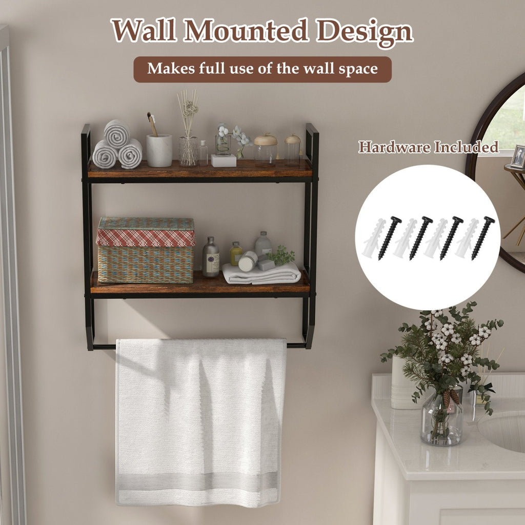Estante de pared para baño sobre el inodoro con marco de metal