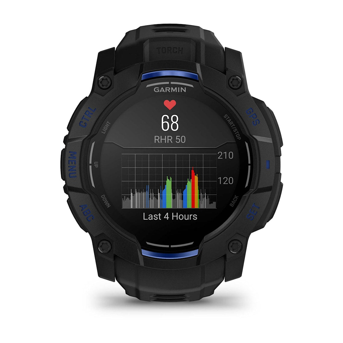 Garmin Instinct® 3 AMOLED (50 mm) - Reloj GPS resistente - Negro/Azul perno