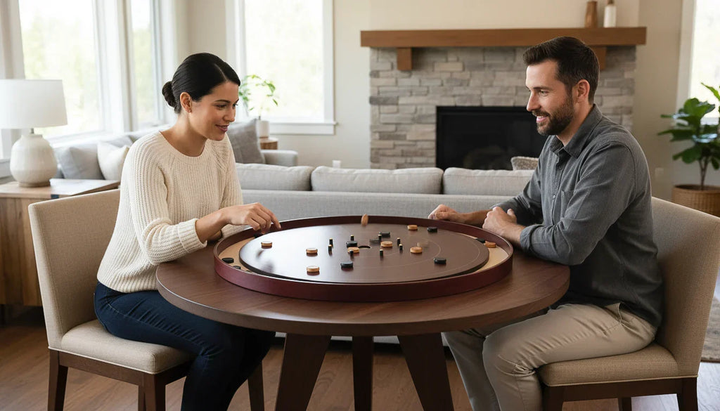 The Red Maple - Tournament Style Crokinole Board Game Set (Meets NCA Standards)