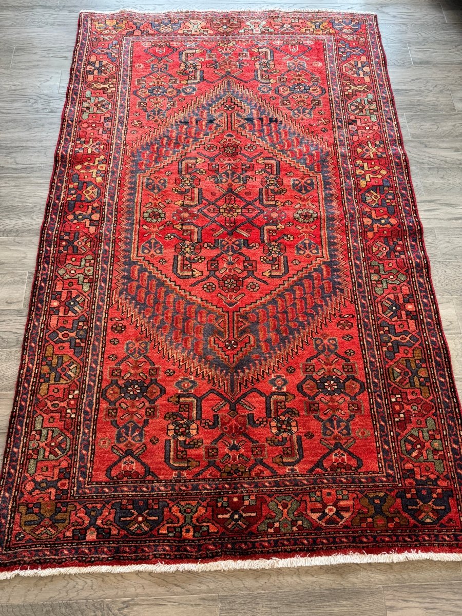 On Hold for Rose | Persian Zanjan Rug | 4' 1" x 6' 8"
