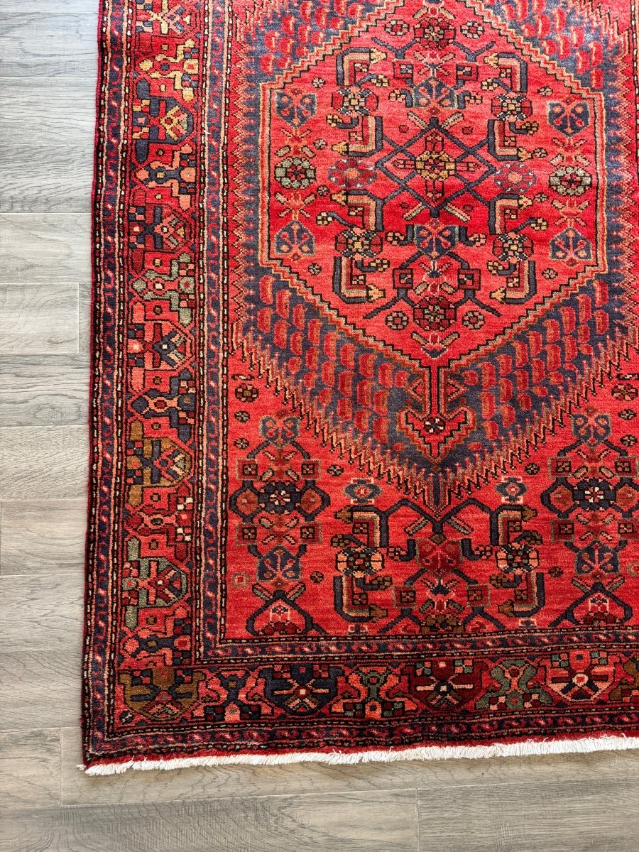 On Hold for Rose | Persian Zanjan Rug | 4' 1" x 6' 8"