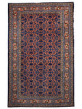 Persian Ardabil Rug — Apricot & Indigo Mahi Field | 5'9" × 9'