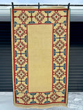 Persian Karadagh Varni Kilim — Golden Ivory & Geometric Border | 3'11" × 6'9"