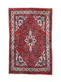 Persian Bidjar Rug — Crimson & Ivory Floral Medallion | 3'5" × 5'3"