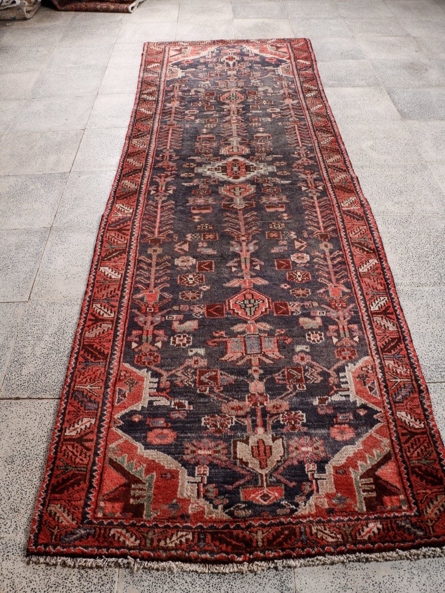 Persian Hamadan Runner Rug | 3' 5” x 10' 8"