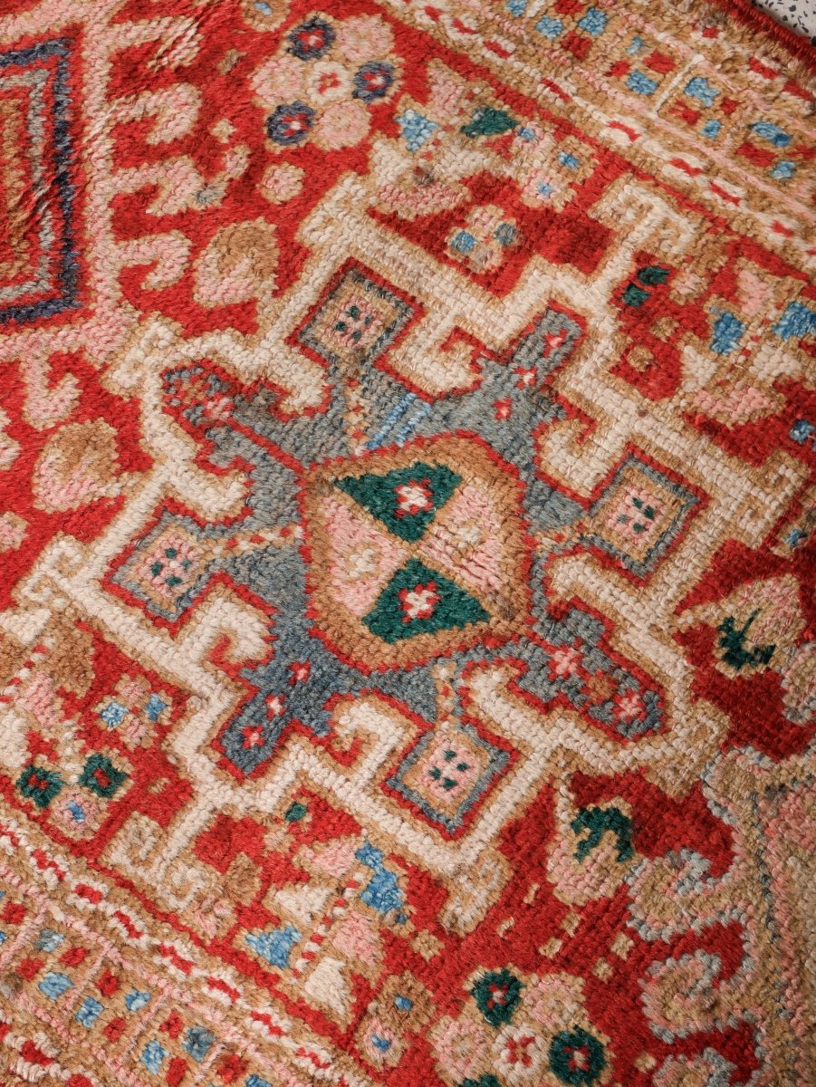 Persian Karaja Runner — Soft Coral & Ivory Geometry | 2'2" × 7'10"