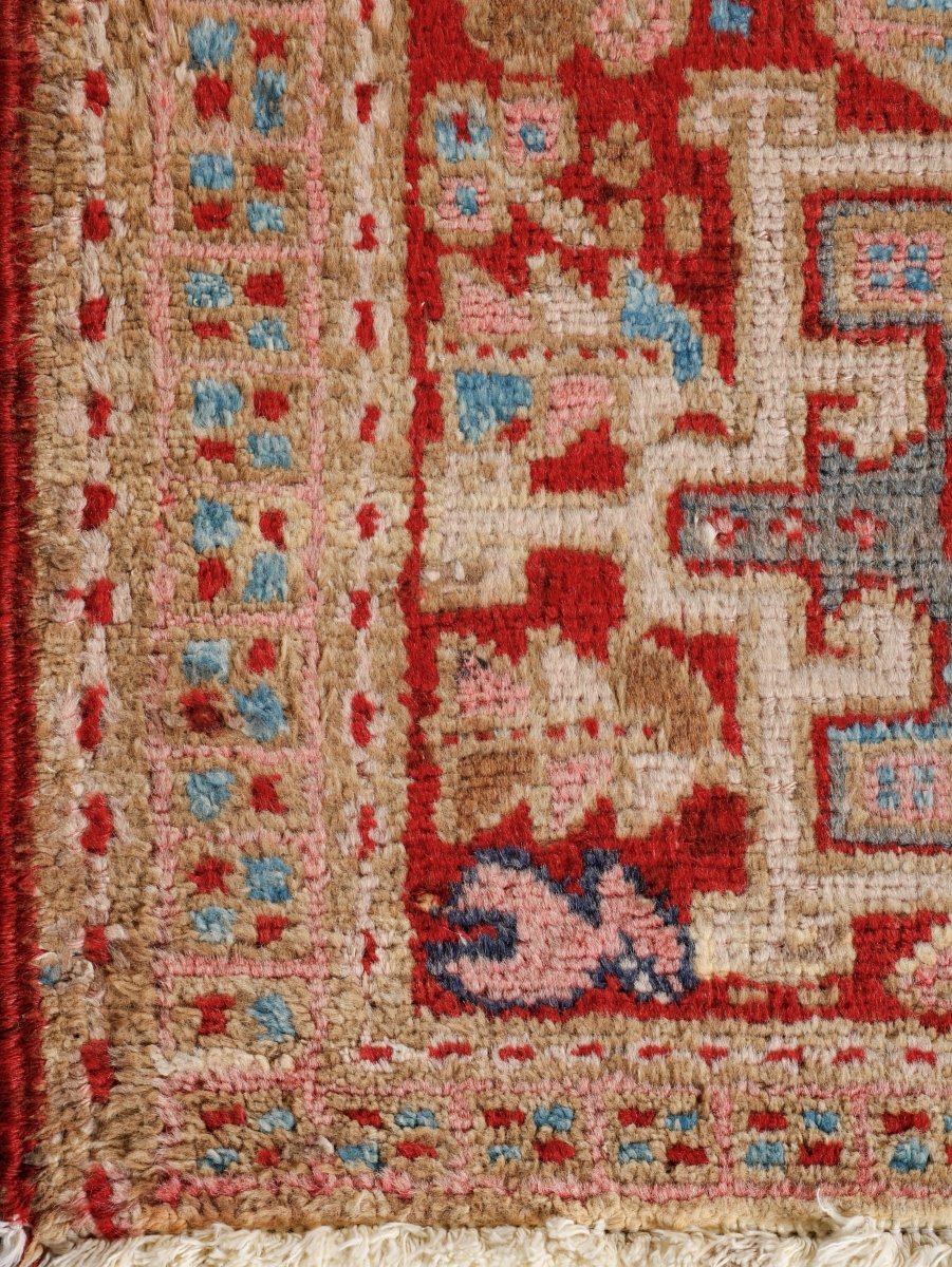 Persian Karaja Runner — Soft Coral & Ivory Geometry | 2'2" × 7'10"