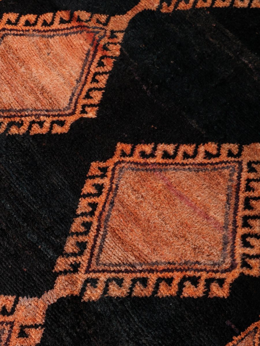 Luri Rug — Copper Diamonds on Charcoal | 4'2" × 8'2"