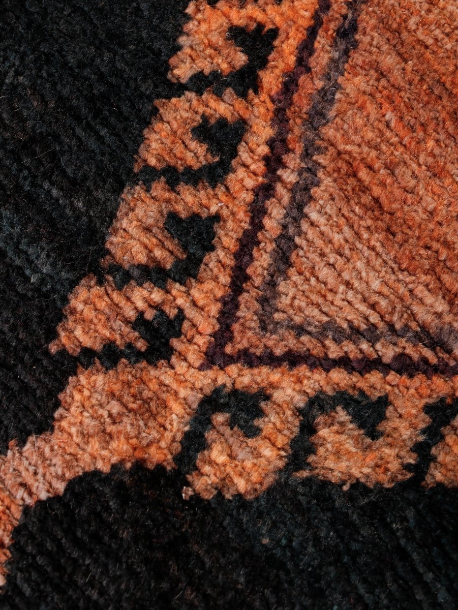 Luri Rug — Copper Diamonds on Charcoal | 4'2" × 8'2"