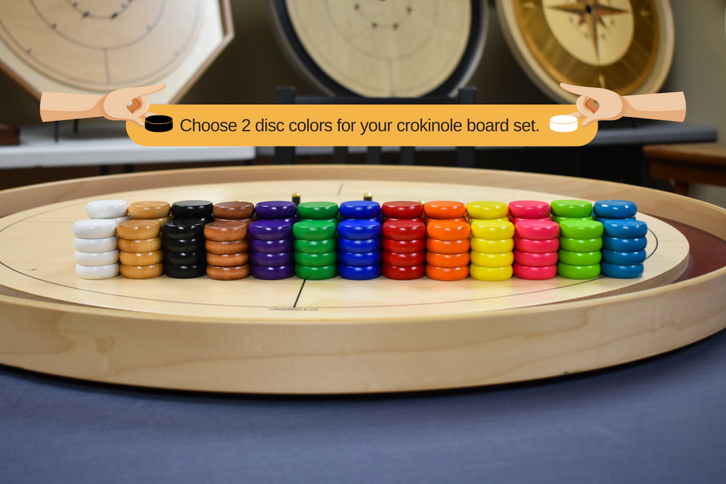 Crokinole Board For Beginners - Cherry & Walnut Melamine - Traditional Crokinole Board Game Set
