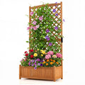 Jardinera elevada con enrejado alto, jardinera de jardín de abeto de 71 pulgadas para plantas trepadoras