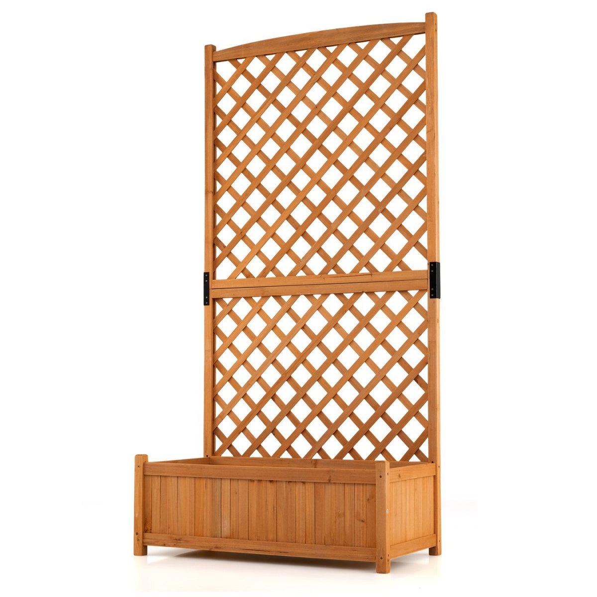 Jardinera elevada con enrejado alto, jardinera de jardín de abeto de 71 pulgadas para plantas trepadoras