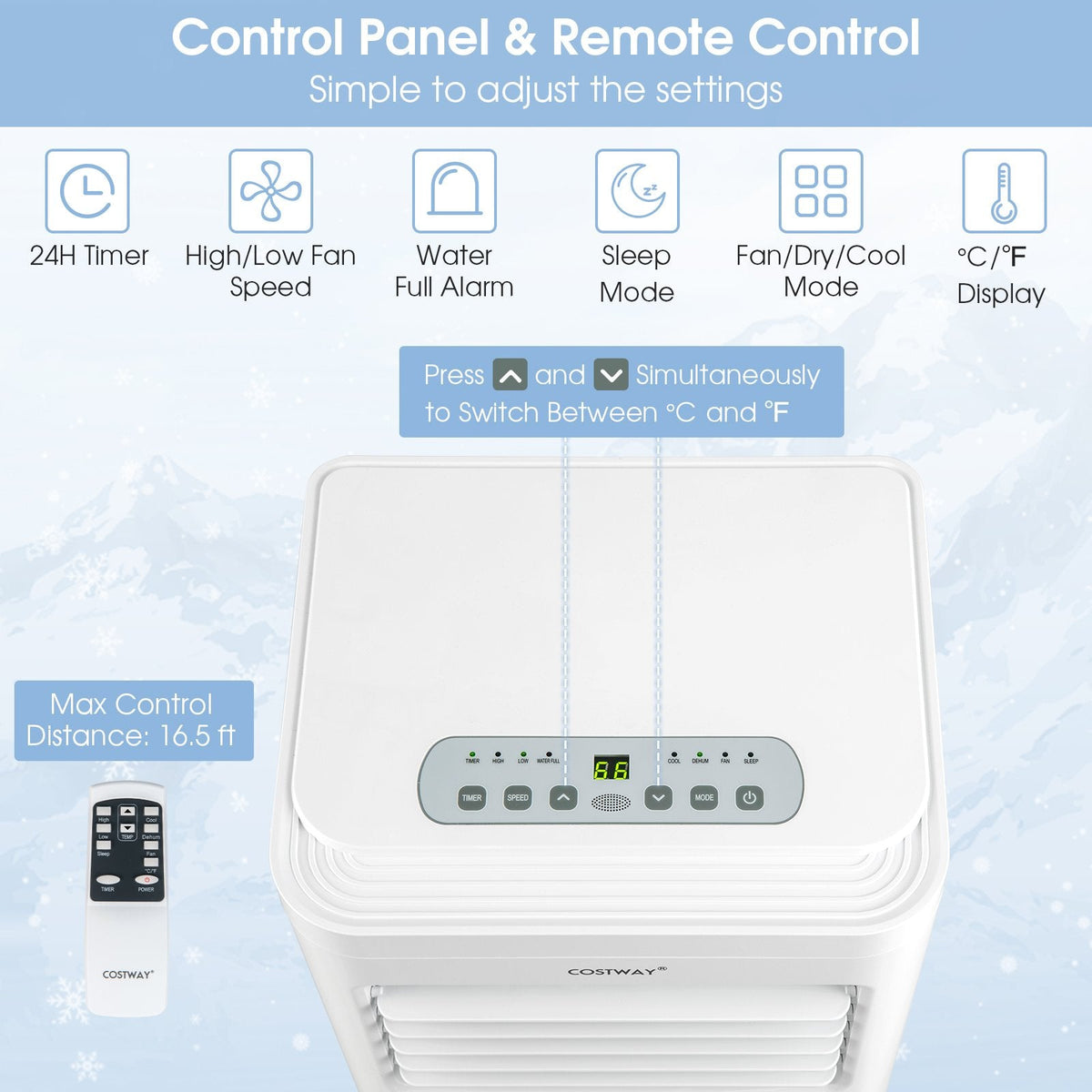Climatiseur portable 6000 BTU (SACC) avec ventilateur et déshumidificateur, refroidit 250 pi², 52 dB