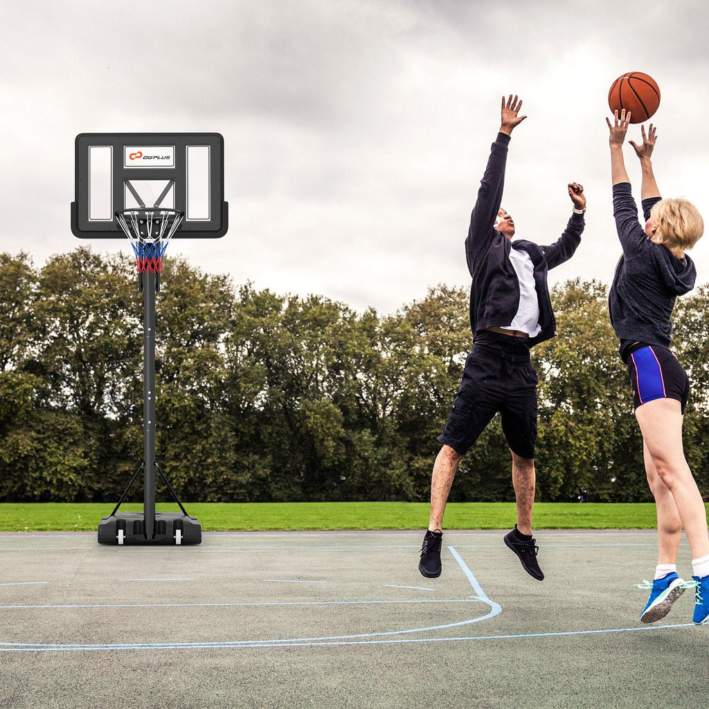 Mobiler Basketballkorb mit 10-stufiger Höhenverstellung von 4,6 bis 10 Fuß