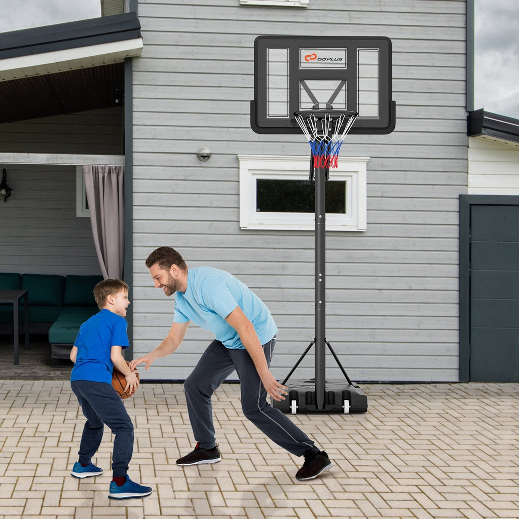 Mobiler Basketballkorb mit 10-stufiger Höhenverstellung von 4,6 bis 10 Fuß