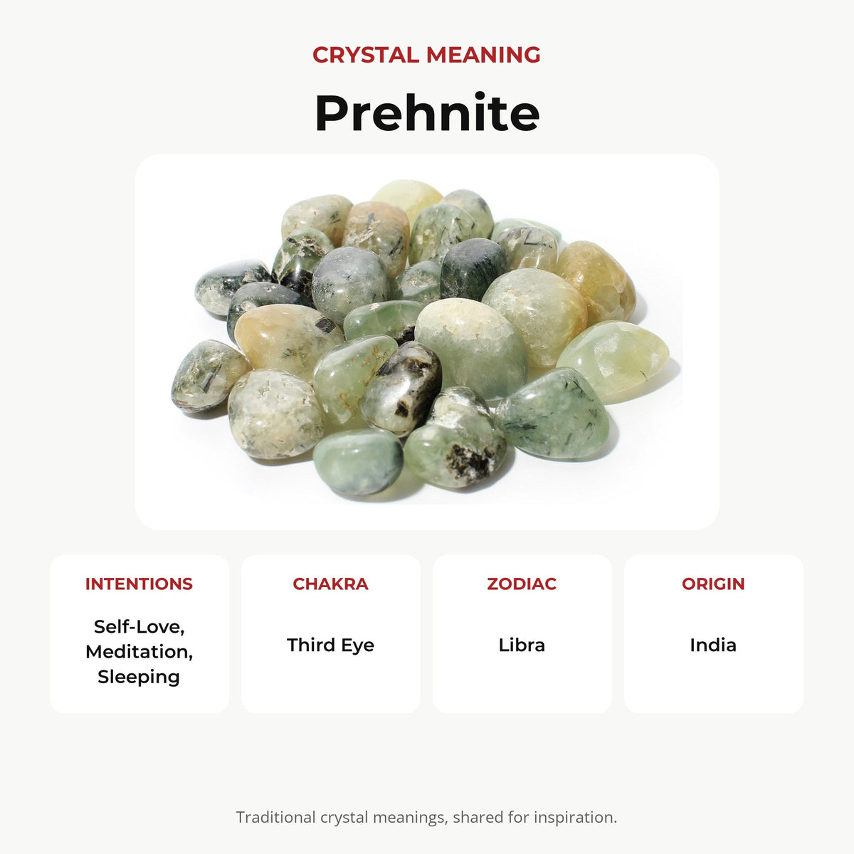 Prehnit Trommelstein 'B' (Indien) - 1lb Beutel